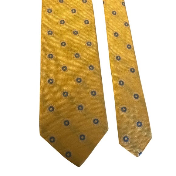 Brooks Brothers 346 Silk Tie Yellow Blue Floral Mens Necktie Office Formal Gift - Picture 2 of 6